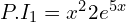 Rendered by QuickLaTeX.com  P.I_{1} =x^{2}2e^{5x} \\