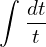 Rendered by QuickLaTeX.com  \displaystyle \int_{}^{}\frac{dt}{t} \\