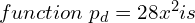  \;function\; p_{d} = 28 − x^{2} is \\