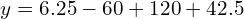  y=6.25-60+120+42.5 \\ 