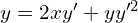 Rendered by QuickLaTeX.com   y=2xy'+yy'^{2}     \\