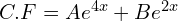 Rendered by QuickLaTeX.com  C.F=Ae^{4x}+B e^{2x} \\