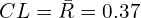  CL=\bar {R}=0.37\\