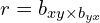 r=b_{xy \times b_{yx}} 