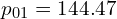   p_{01}=144.47\\