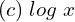 Rendered by QuickLaTeX.com  (c)\; log\;x \\