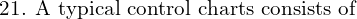  \text{21. A typical control charts consists of}\\ 