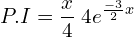Rendered by QuickLaTeX.com  P.I= \displaystyle \frac{x}{4}\;4e^{\frac{-3}{2}x} \\