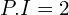 Rendered by QuickLaTeX.com  P.I=2 \\