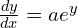 Rendered by QuickLaTeX.com \frac{dy}{dx}=ae^{y} \\