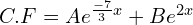 Rendered by QuickLaTeX.com  C.F=Ae^{\frac{-7}{3}x}+Be^{2x}  \\