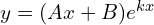 Rendered by QuickLaTeX.com  y=(Ax+B )e^{kx} \\