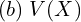 Rendered by QuickLaTeX.com  (b)\; V(X) \\
