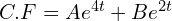 Rendered by QuickLaTeX.com  C.F=Ae^{4t}+Be^{2t}  \\