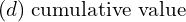 Rendered by QuickLaTeX.com  (d)\; \text{cumulative value}\\