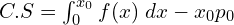  C.S=\int_{0}^{x_{0}} f(x)\; dx-x_{0}p_{0} \\ 