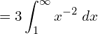 Rendered by QuickLaTeX.com  =3\displaystyle  \int_{1}^{\infty}x^{-2}\;dx \\