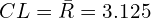  CL=\bar {R}=3.125\\