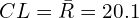  CL=\bar {R}=20.1\\