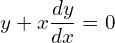 Rendered by QuickLaTeX.com y+x\dfrac{dy}{dx}=0\\
