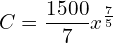   C=\dfrac{1500}{7} x^{\frac{7}{5}}\\ 