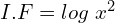 Rendered by QuickLaTeX.com  I.F=log\;x^{2} \\
