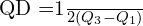 QD =\frac{1}{2}(Q_{3}-Q_{1}) \\[.5 cm] 