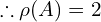 \therefore \rho(A)= 2\\[.25 cm]