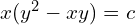 Rendered by QuickLaTeX.com  x (y^{2}-xy)=c \\