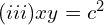 Rendered by QuickLaTeX.com (iii)xy=c^{2} \\