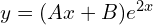 Rendered by QuickLaTeX.com  y=(Ax+B)e^{2x}  \\