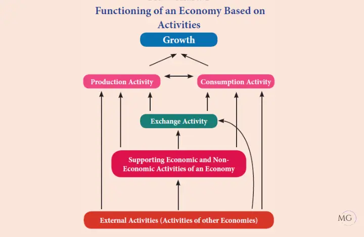 Functioning of an economy based on its activities